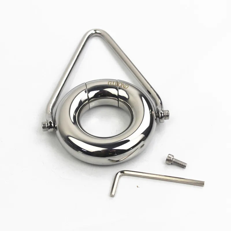 Stainless Steel Weighted Testicle Stretcher with Triangle Pendant