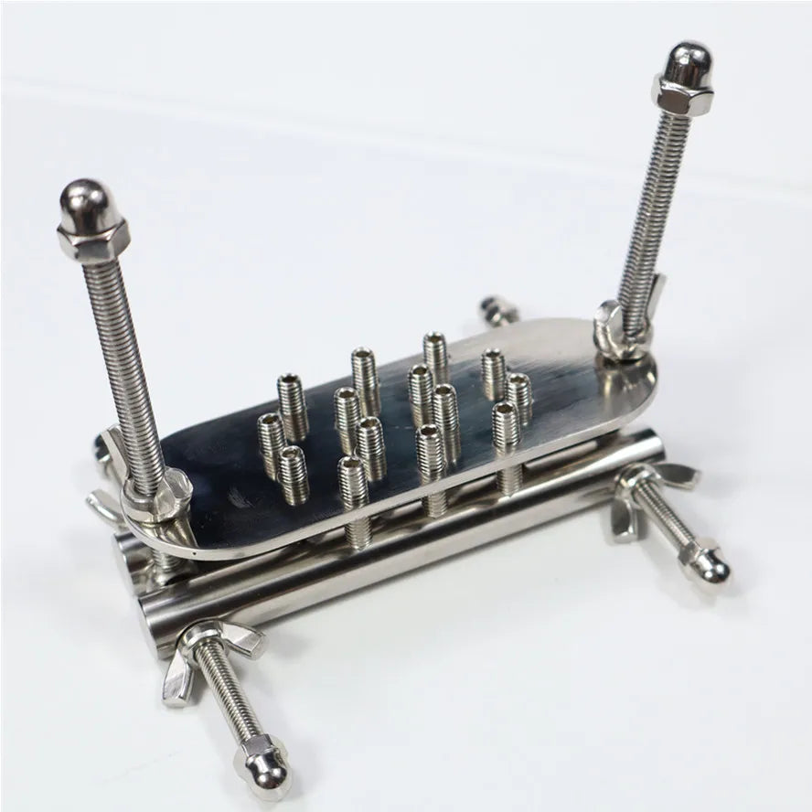 Stainless Steel BDSM Ball Stretcher and Spike Crusher
