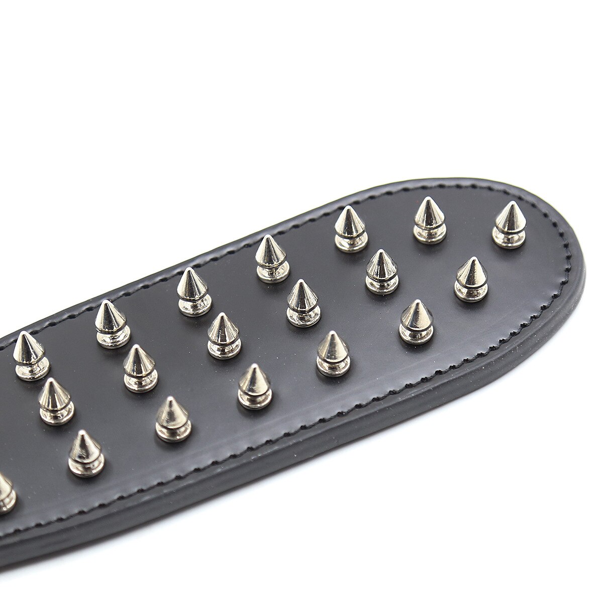 Black Spiked Nails BDSM Spanking Paddle - BallbustingToys.com
