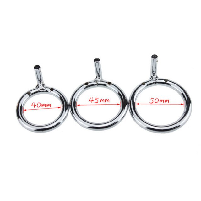 Silver Metal Chastity Cage with Anal Hook