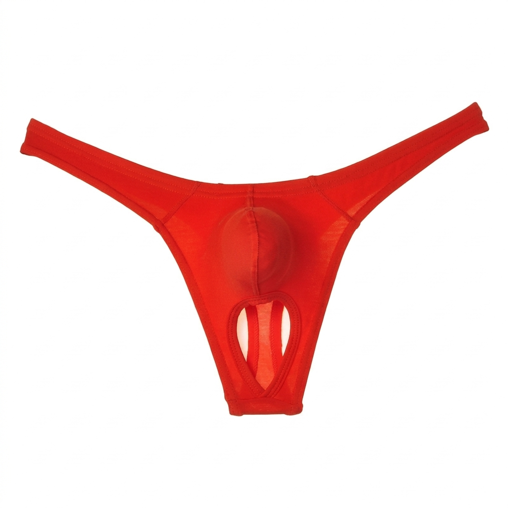 Mens Open Balls Hole Crotchless Thong Underwear