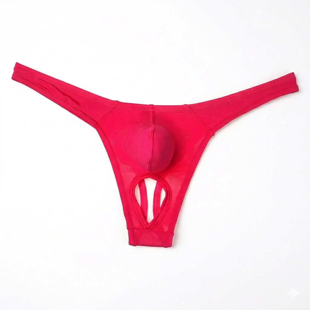 Mens Open Balls Hole Crotchless Thong Underwear