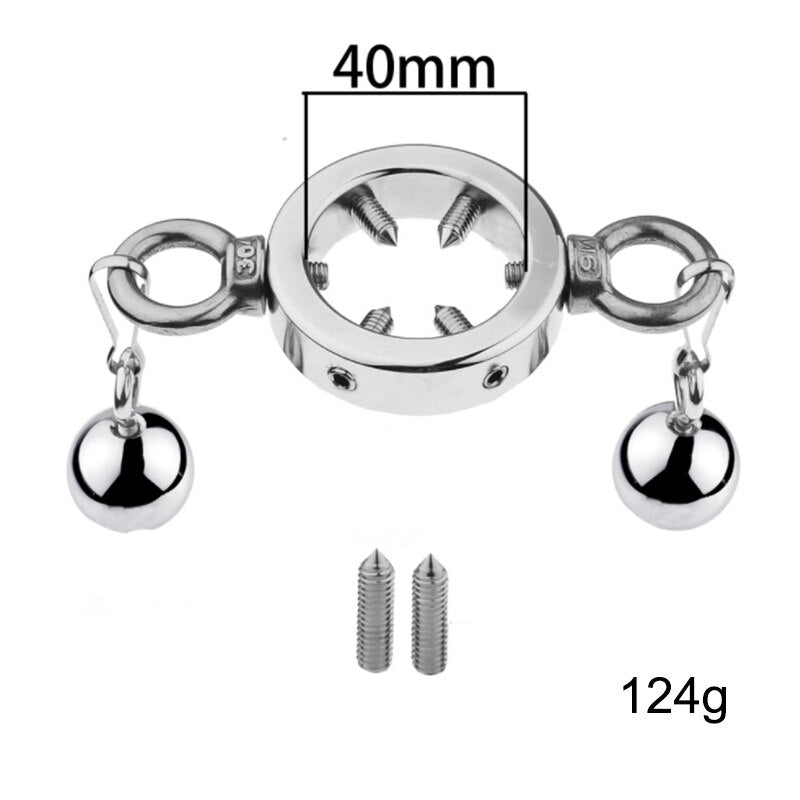 Stainless Steel Extreme Weighted Testicle Stretcher - BallbustingToys.com