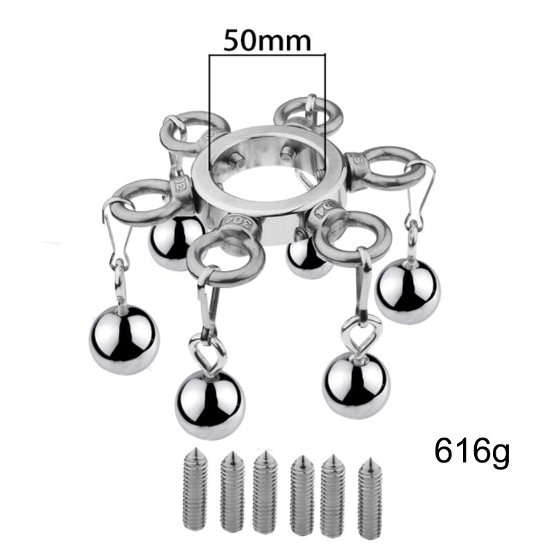 Stainless Steel Extreme Weighted Testicle Stretcher - BallbustingToys.com