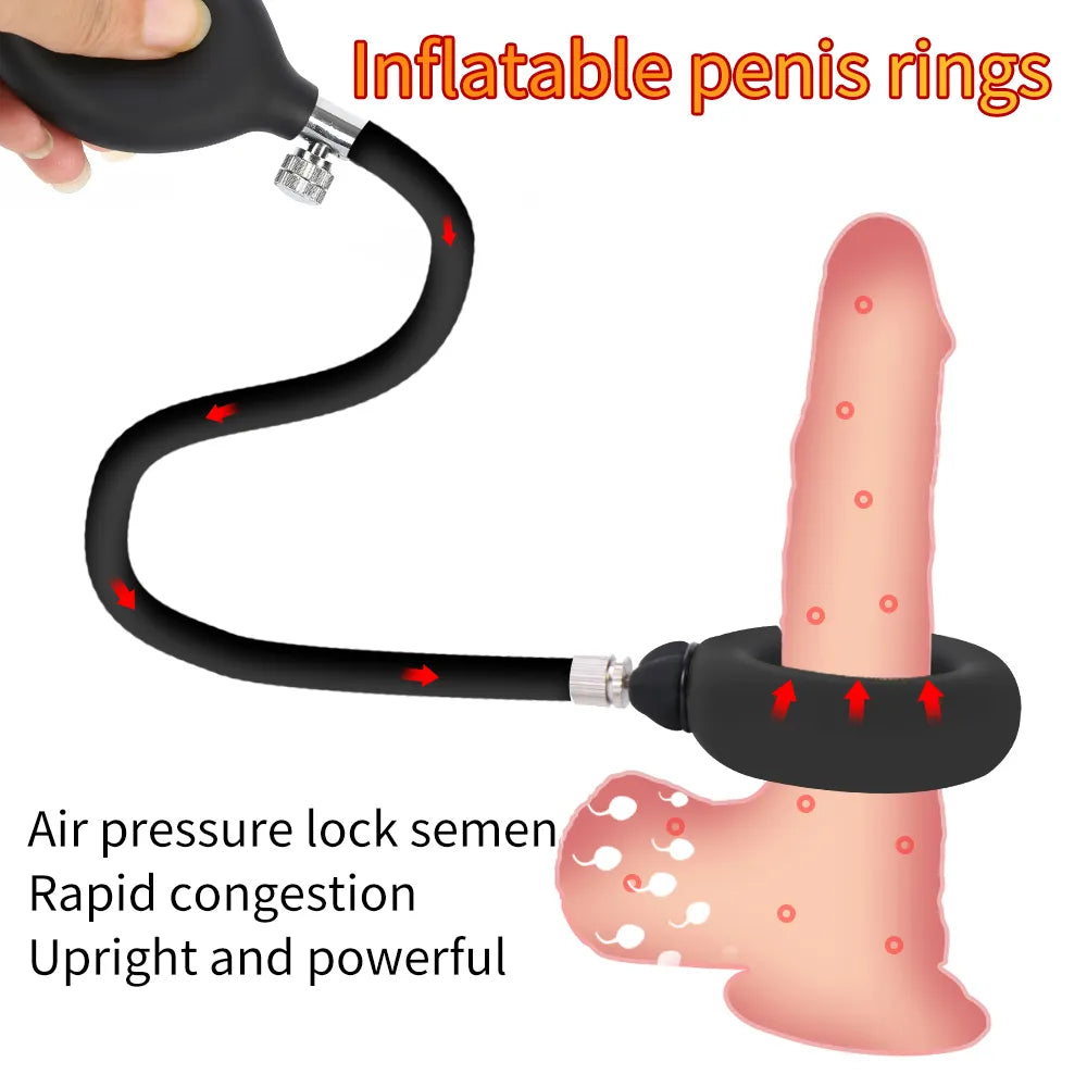 Inflatable Squeezing Penis or Testicles Ring - BallbustingToys.com