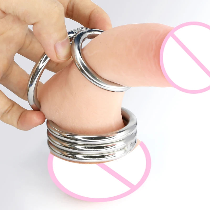 Spiral Stainless Steel Cock Ring & Ball Stretcher