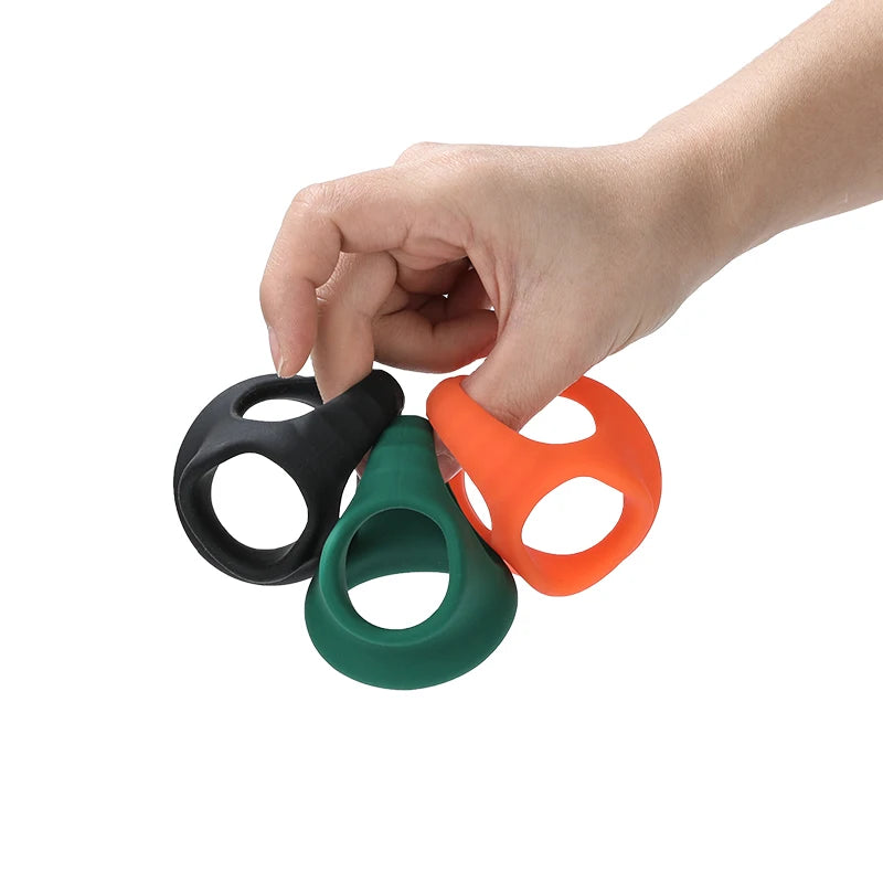 Hard Silicone Wearable Cock and Balls Ring for Small Testicles