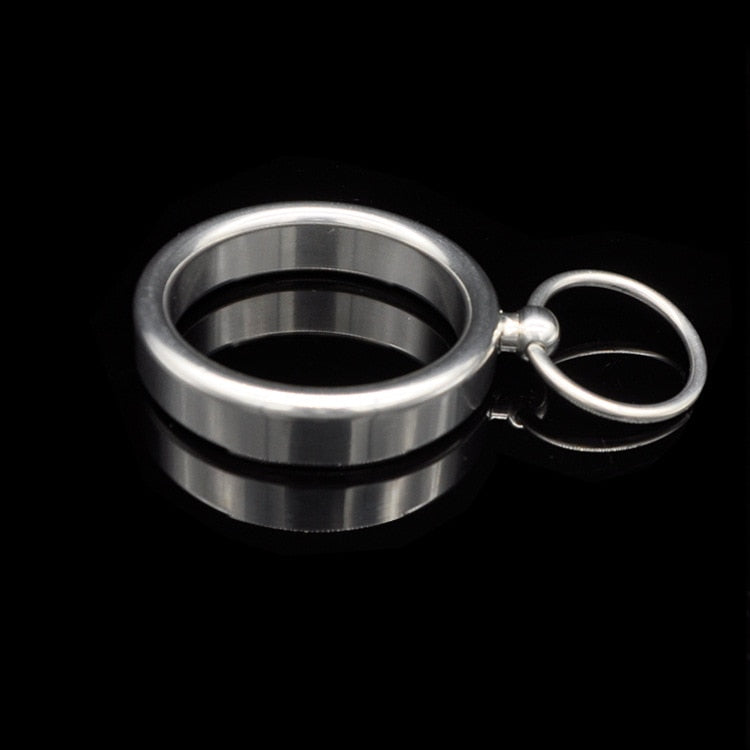 Stainless Steel Scrotum Stretcher with Ring - BallbustingToys.com