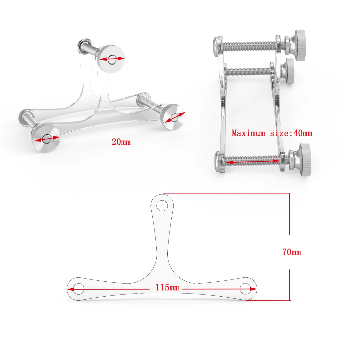 T Shaped Acrylic Screw Down BDSM Testicle Crusher