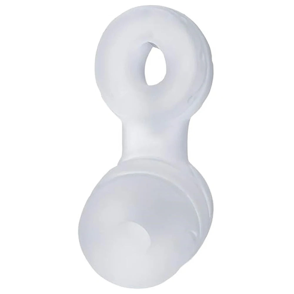 Very Tight Clear Rubber Cock and Ball Stretch and Squeeze Toy