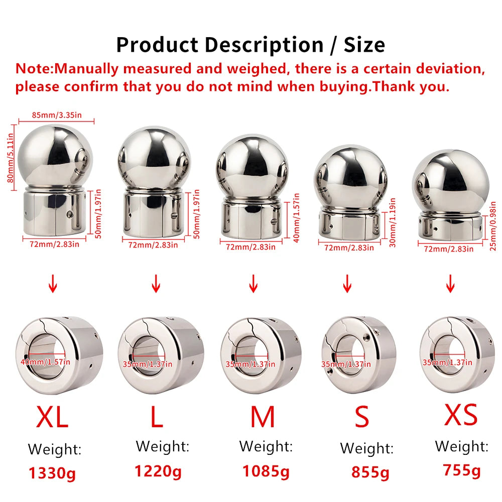 Stainless Steel Heavy Dome Testicle Stretcher Cage - BallbustingToys.com