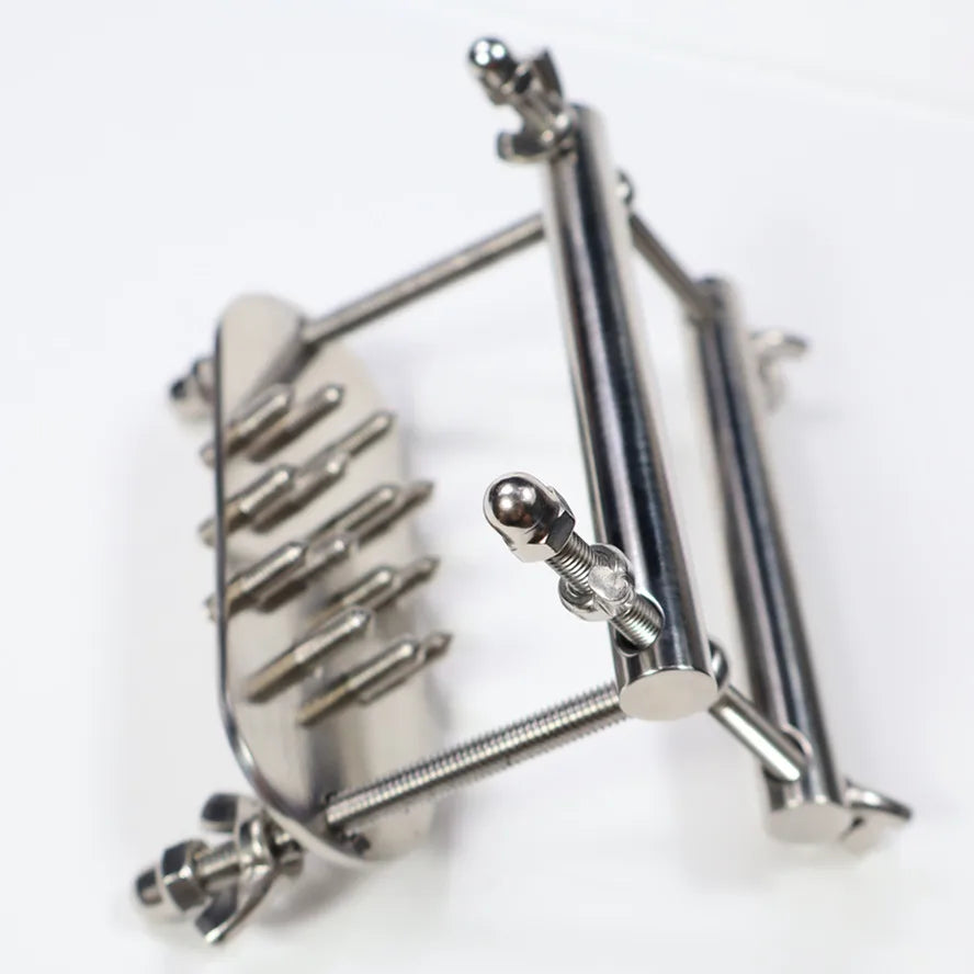 Stainless Steel BDSM Ball Stretcher and Spike Crusher