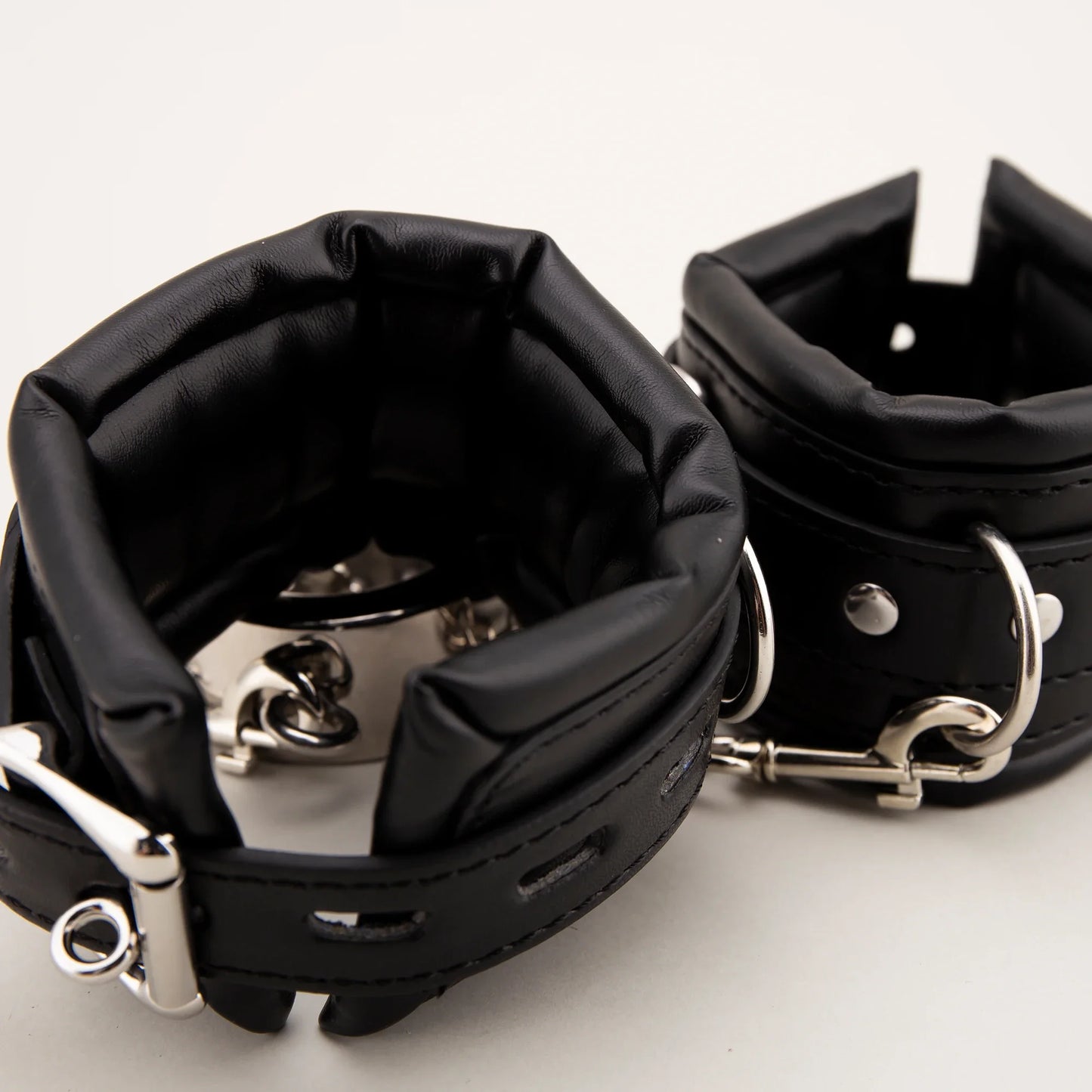 Steel Scrotum Restraint with Attached Hand or Ankle Cuffs