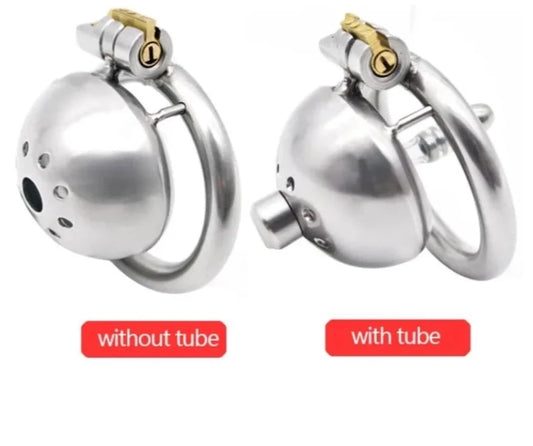 Micro Penis Steel Locking Chastity Cage (Optional Urethral Tube)