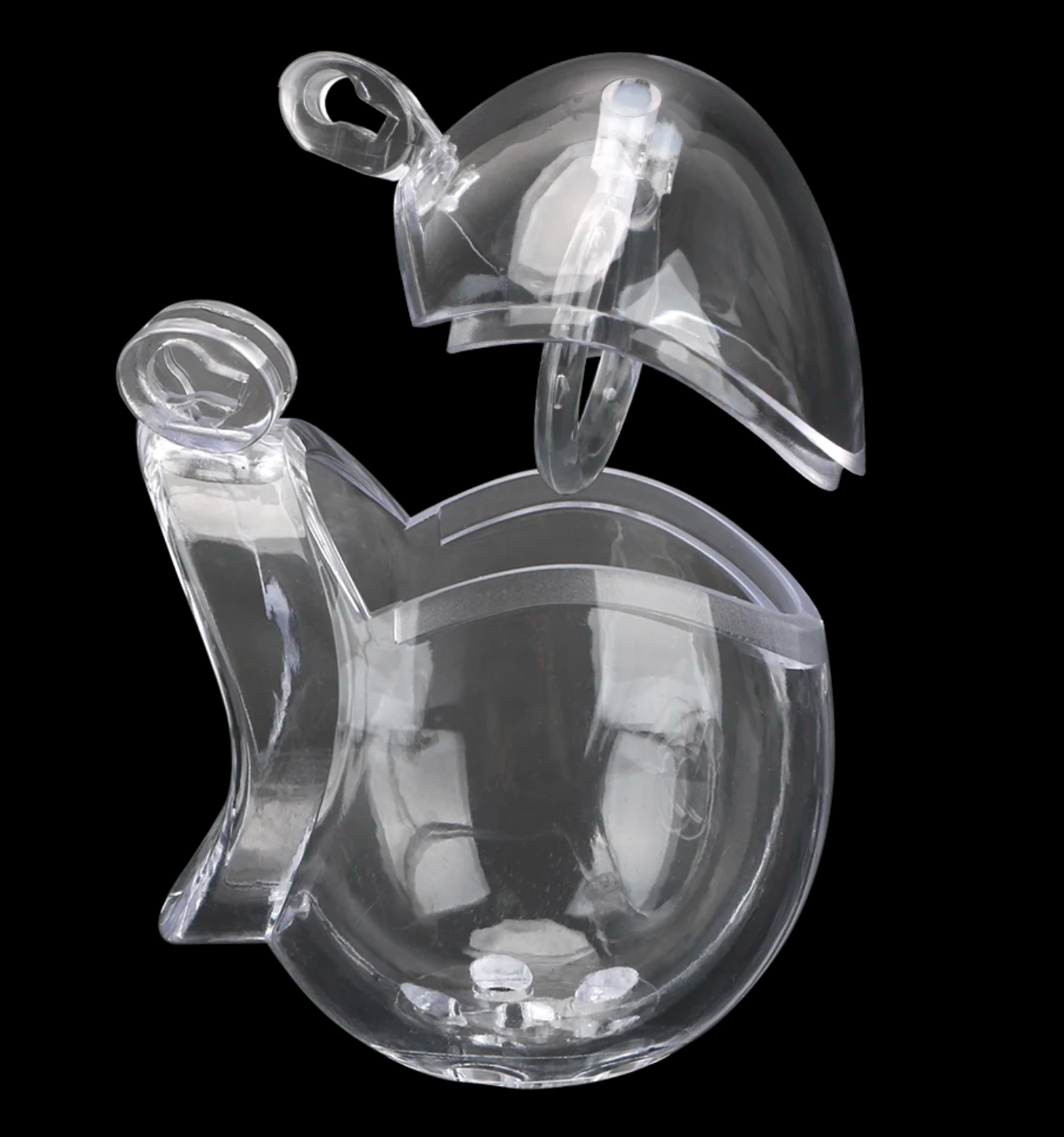 Fully Restrained Lockable Transparent Plastic Chastity Cage