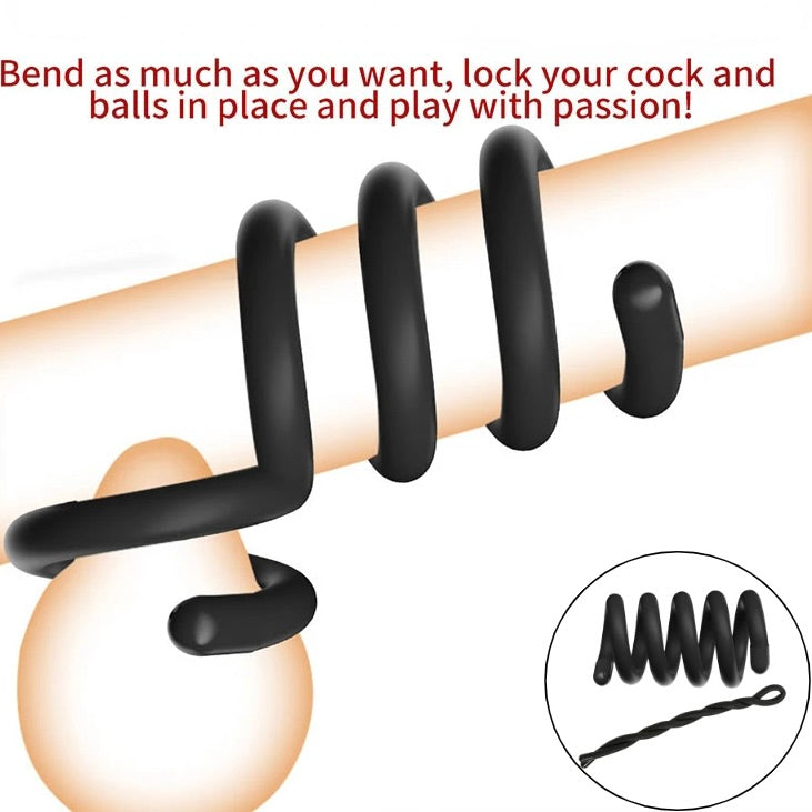 Bendable Squeezing Wrap Around Penis or Testicle Ring