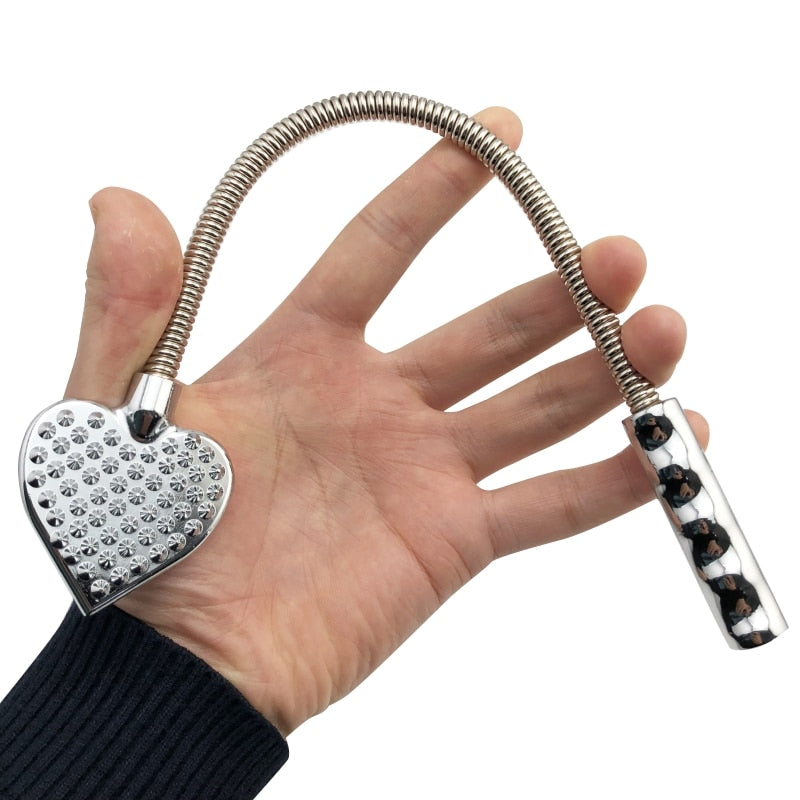 Heart Shaped Stainless Steel Spiked Crop - BallbustingToys.com