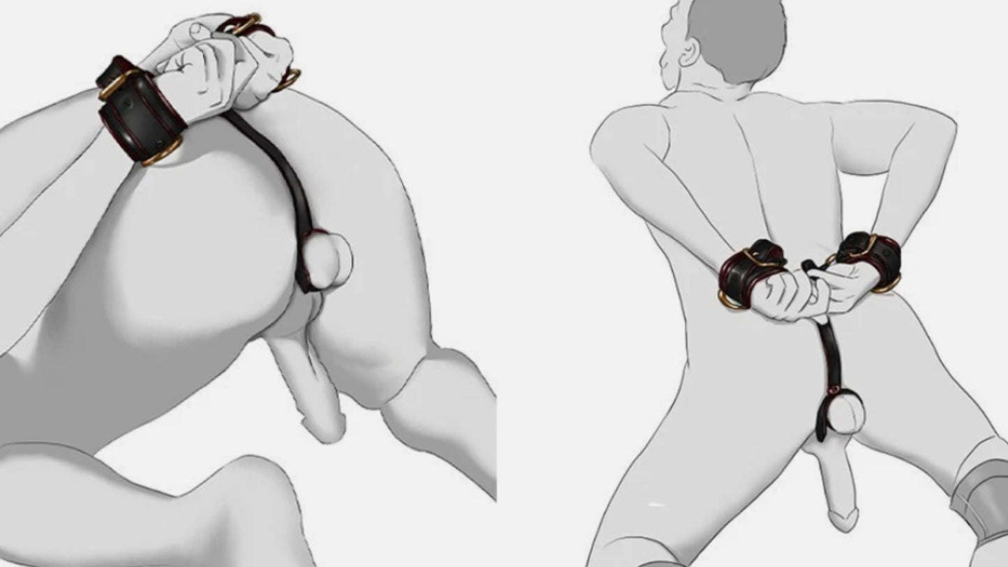 Simple Wrist to Balls BDSM Bondage Restraint