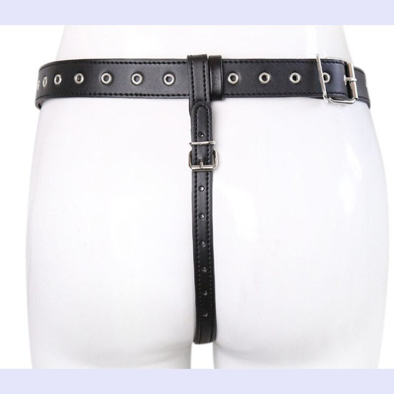 Male Faux Leather Scrotum Bondage BDSM Harness - BallbustingToys.com