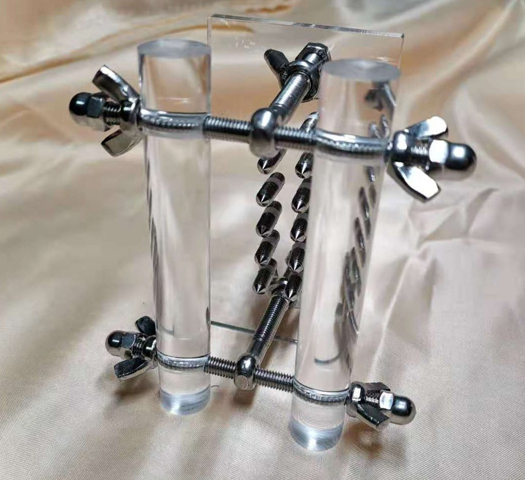 Fully Adjustable CBT Testicle Crusher with Spikes - BallbustingToys.com