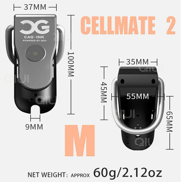 QIUI Cellmate 2 App Controlled Male Chastity Device with Electric Shock - BallbustingToys.com