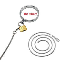 Metal Locking Genital Collar and Chain Lead