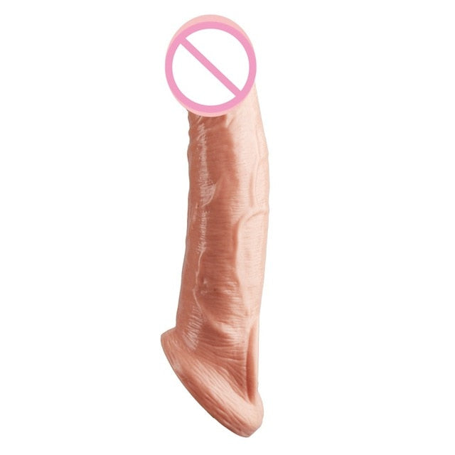 8 Inch Realistic Big Penis Extender Sleeve