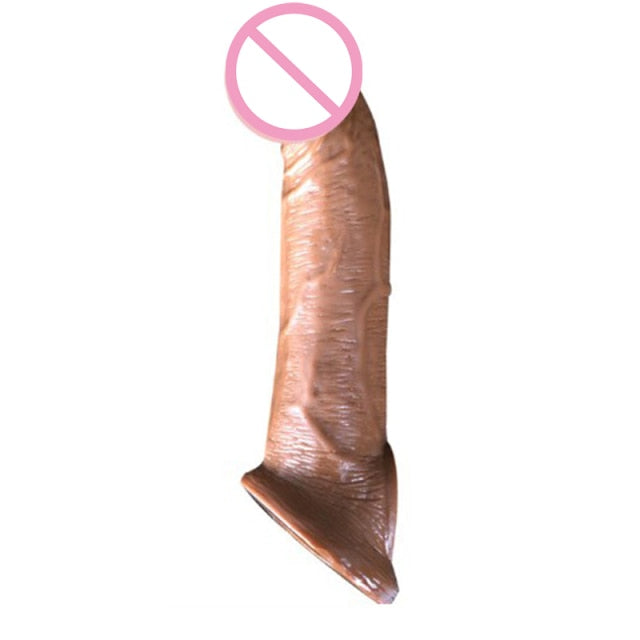 8 Inch Realistic Big Penis Extender Sleeve